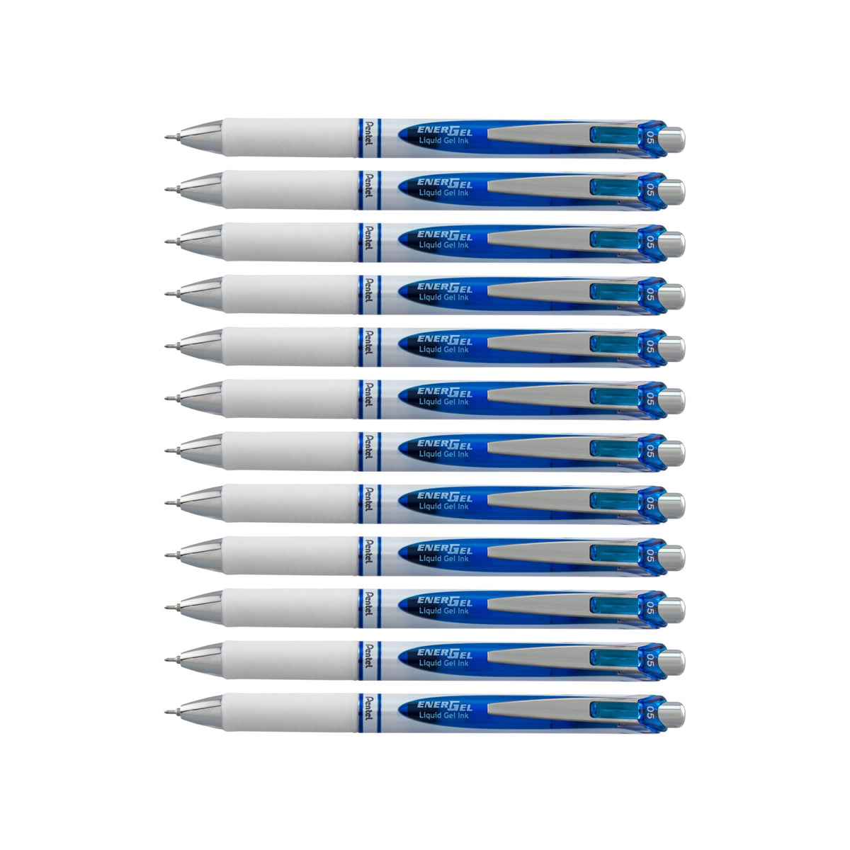 Pentel EnerGel Pearl RTX Retractable Liquid Gel Pen, (0.5mm), Fine Line, Needle Tip, Blue Ink, Box