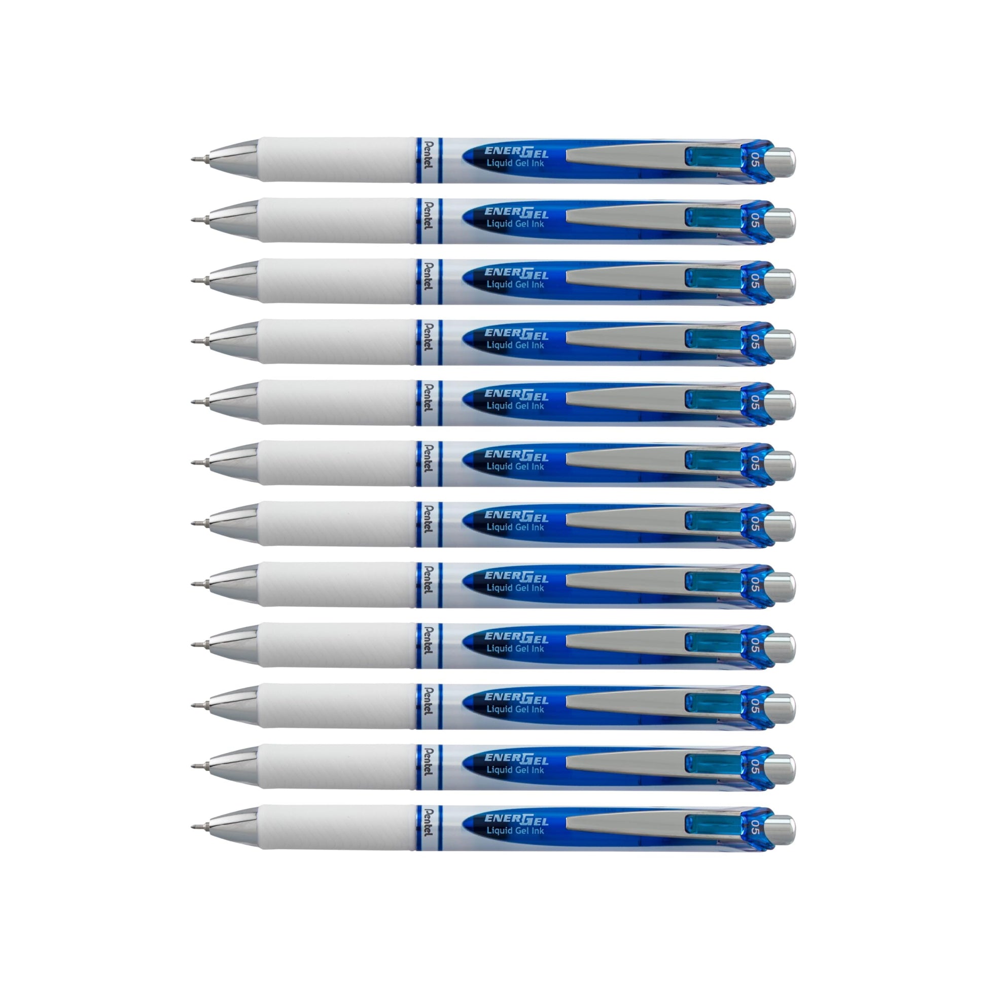 Pentel EnerGel Pearl RTX Retractable Liquid Gel Pen, (0.5mm), Fine Line, Needle Tip, Blue Ink, Box