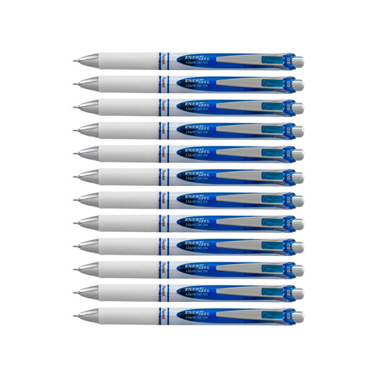 Pentel EnerGel Pearl RTX Retractable Liquid Gel Pen, (0.5mm), Fine Line, Needle Tip, Blue Ink, Box