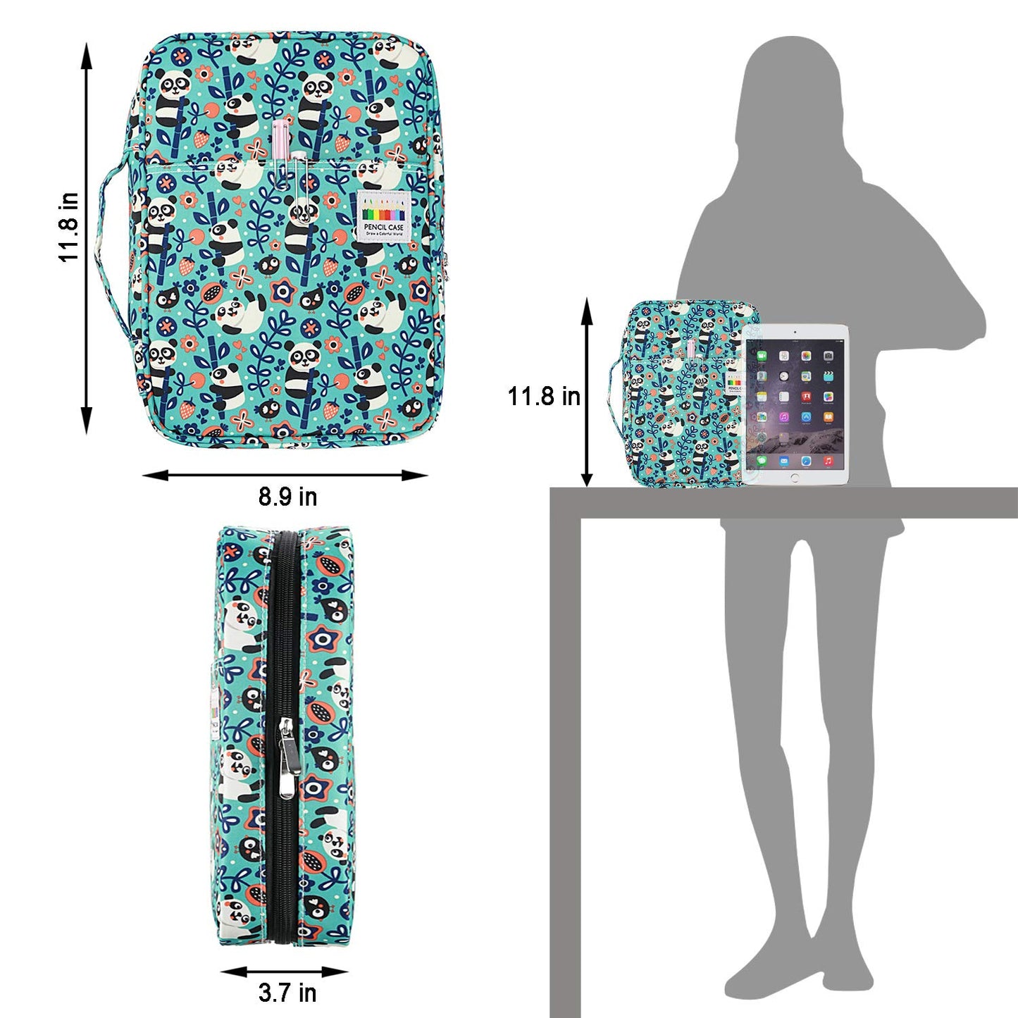 YOUSHARES Colored Pencil Case 220 Slots Pen Case Organizer With Handy Wrap & Zipper, Multilayer