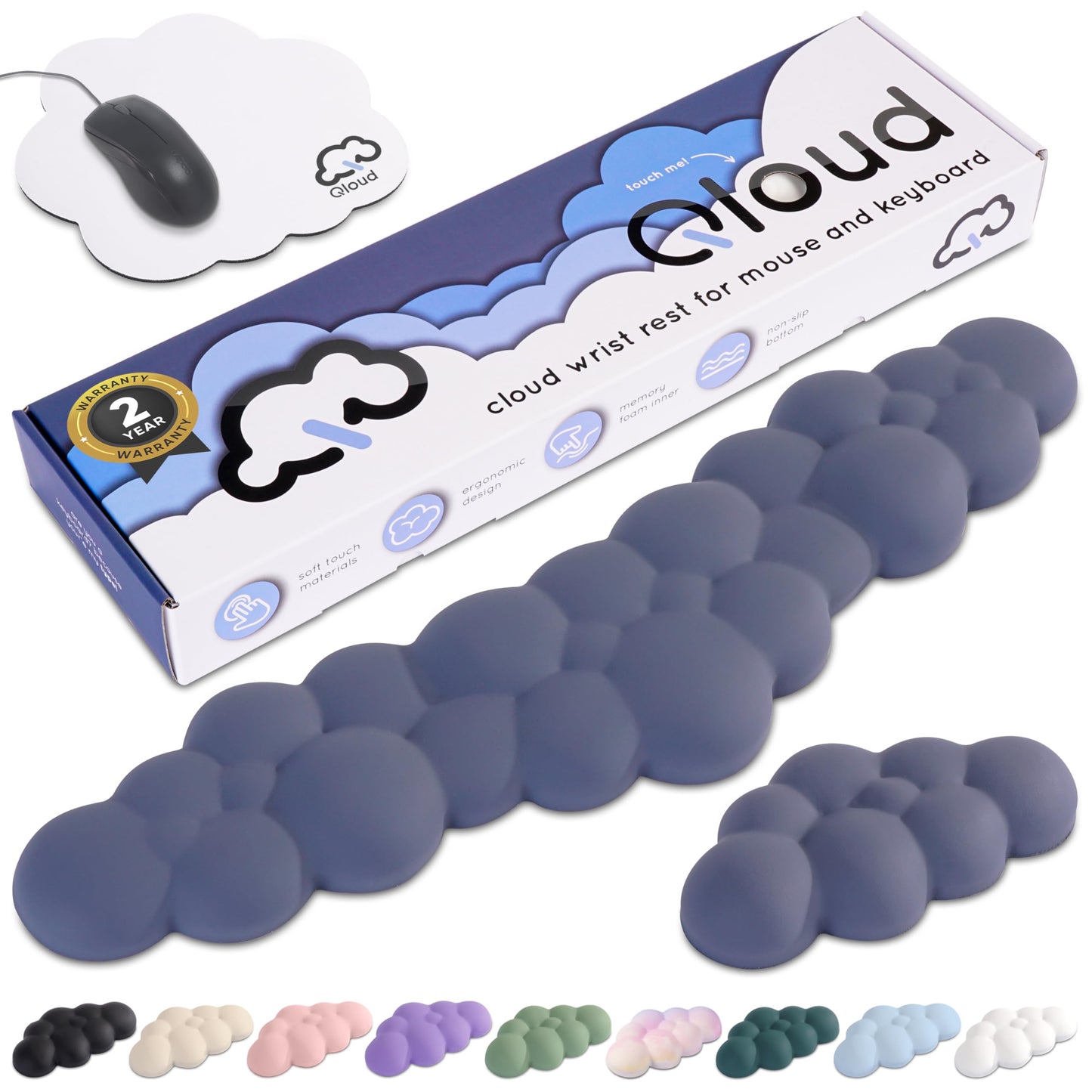 Cloud Keyboard Wrist Rest – Create-ables Qloud Cloud Wrist Rest for Computer Keyboard and Mouse