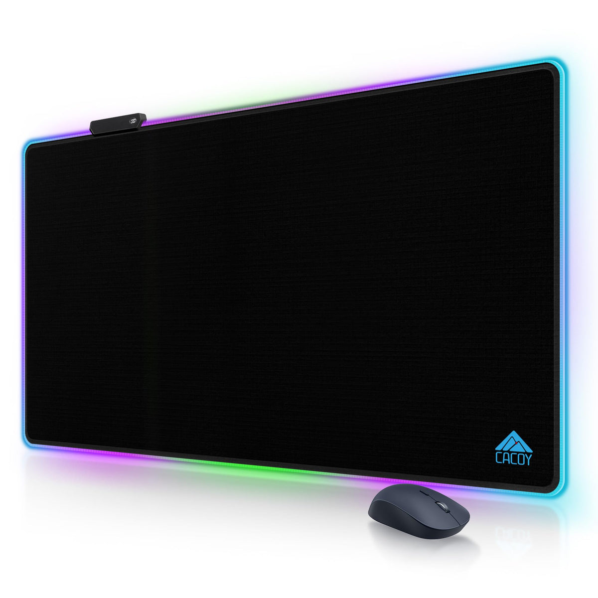 Cacoy 43"x24" RGB Large Gaming Mouse Pad, LED Extended Desk Mousepad, Black