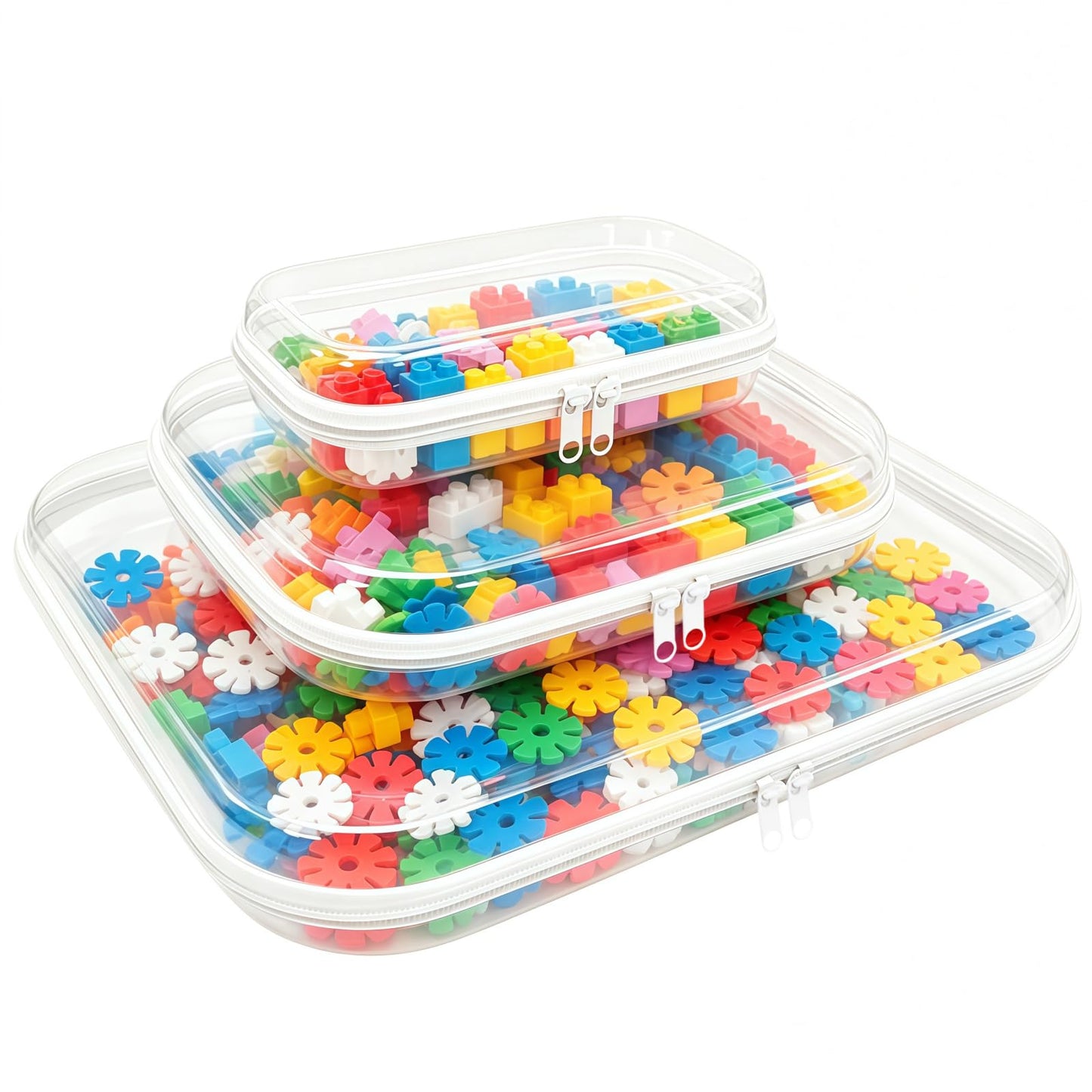 Rdttlv 3PCS Thickened Clear Hard Shell Zipper Case, Professional Grade Plastic Transparent Storage