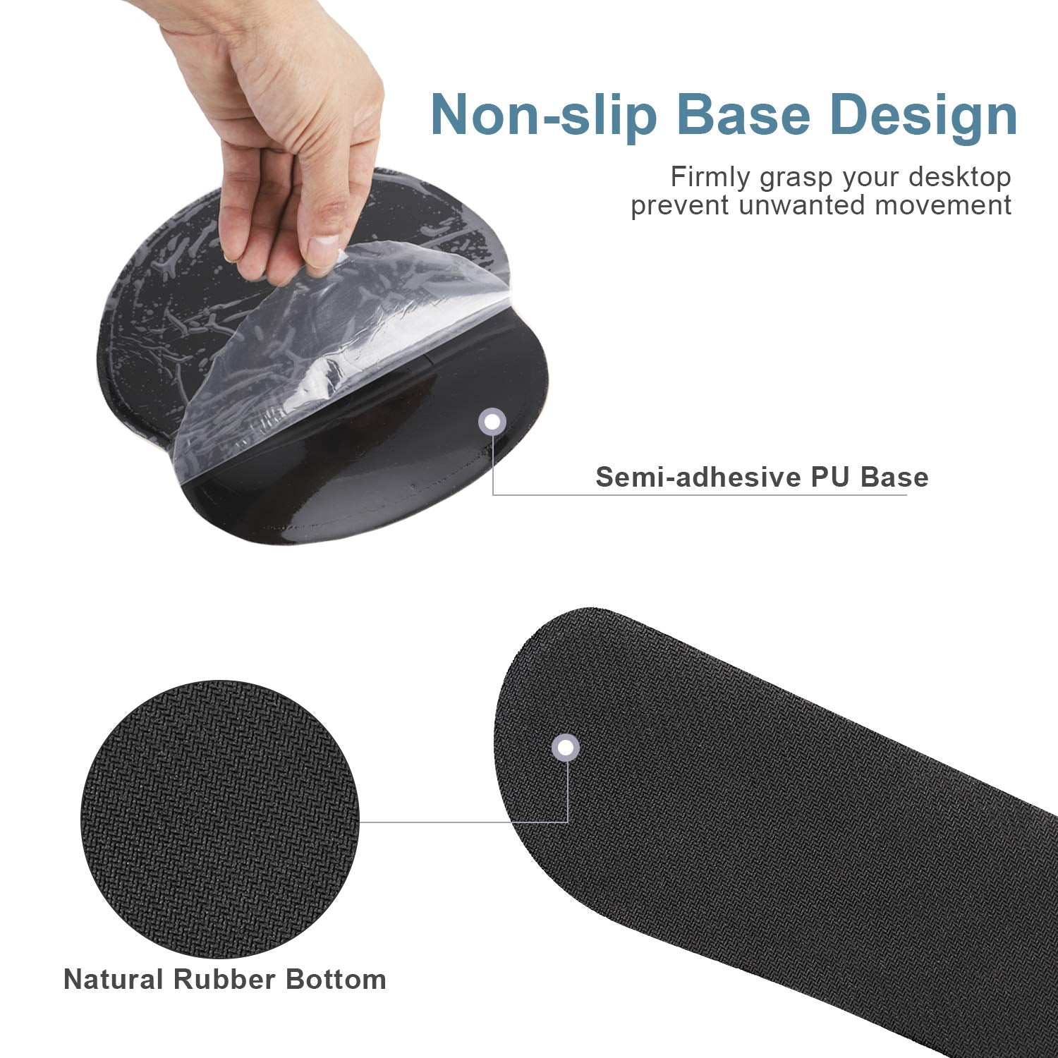 Keyboard Mouse Pad Wrist Rest, Gel Ergonomic Wrist Rest Support Mousepads,Non Slip Rubber Base