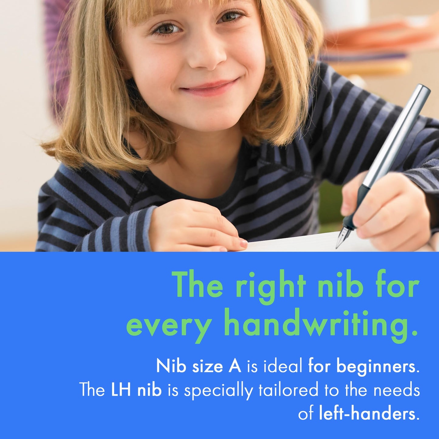 LAMY nexx lime – Fountain Pen with slip-proof grip & polished steel nib in size A - triangular