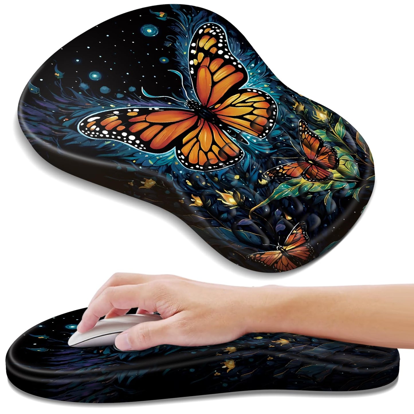 YIWEI Ergonomic Mouse Pad with Wrist Rest for Carpal Tunnel Pain Relief