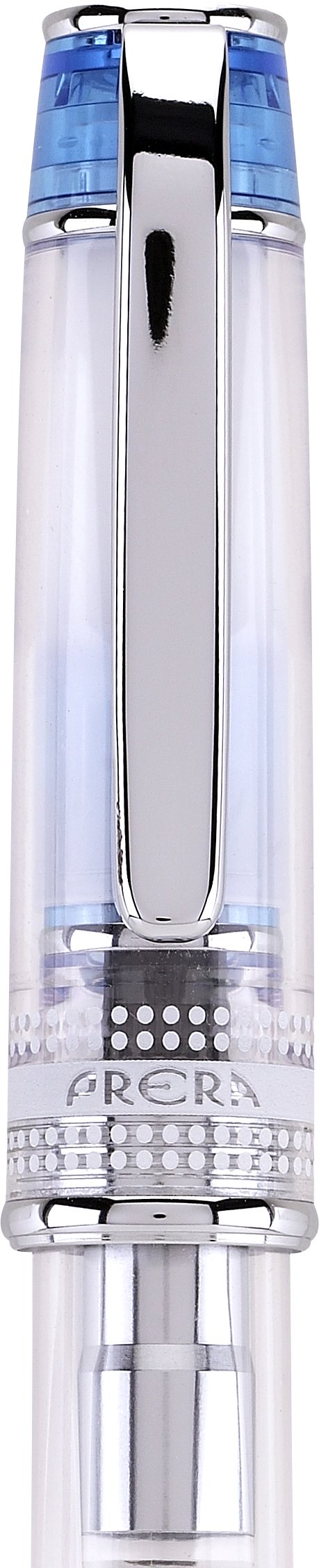PILOT Prera Fountain Pen, Clear Barrel with Light Blue/Silver Accents, Medium Nib (60822)