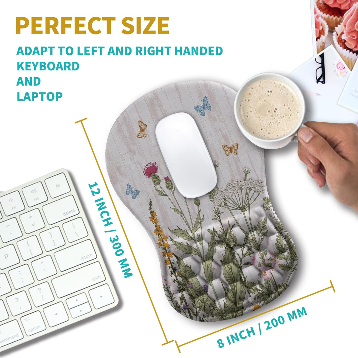 Hokafenle Ergonomic Mouse Pad Wrist Support, Wrist Rest Mousepad for Carpal Tunnel Pain Relief with