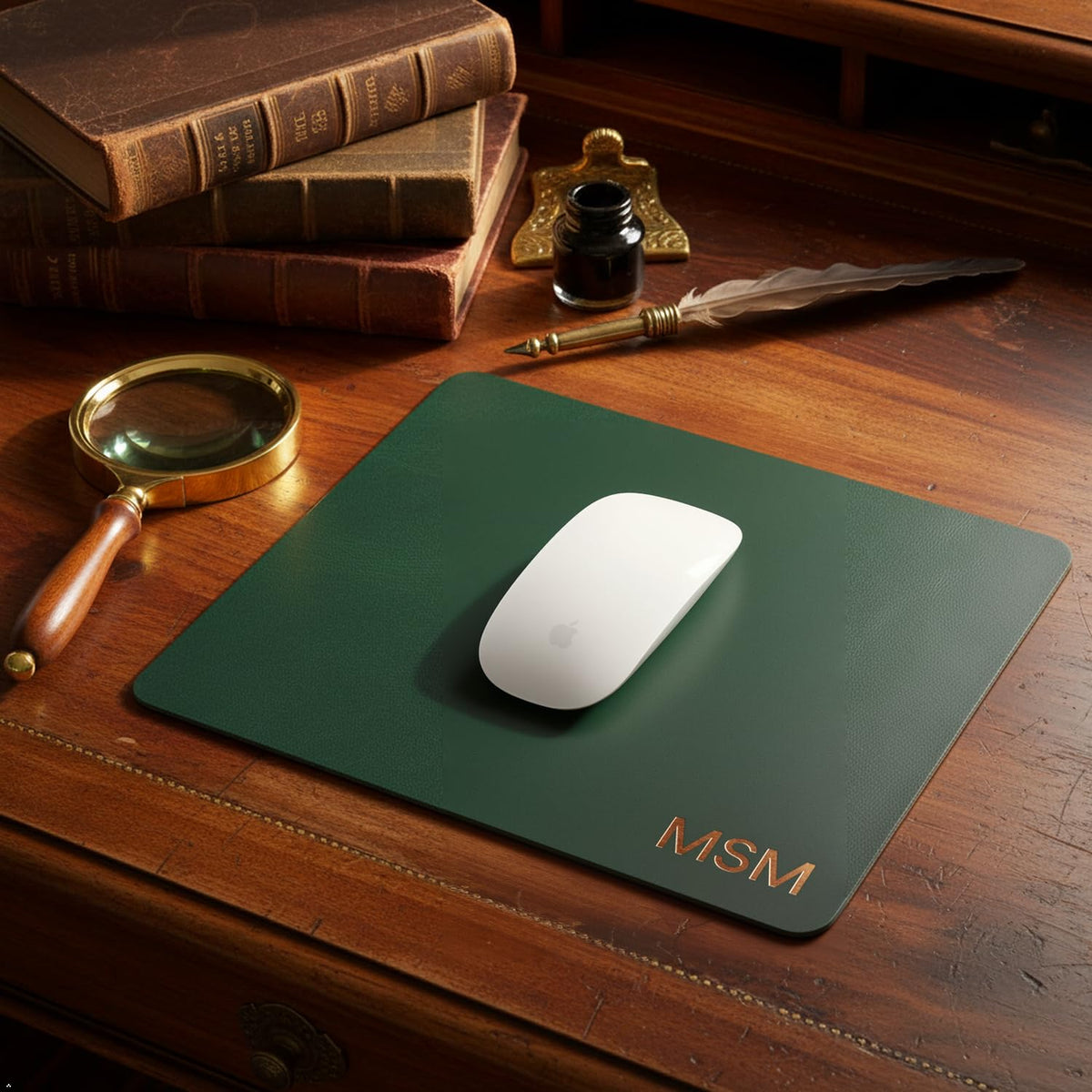 Northwind Personalized Full Grain Leather Mouse Pad, 9 x 7.5 Inch