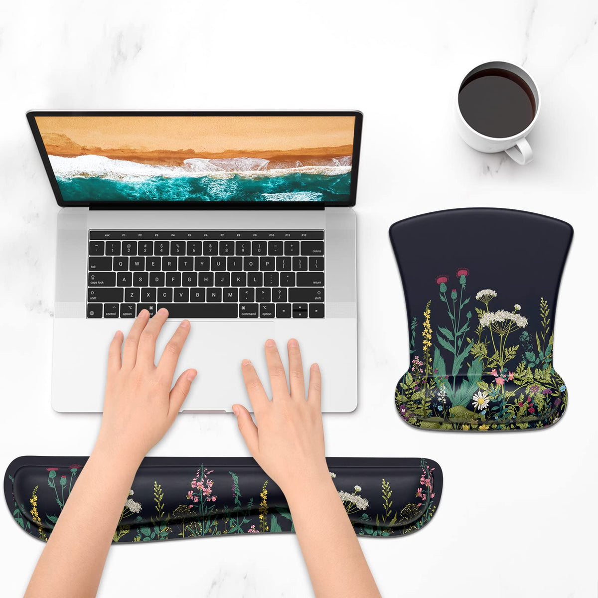ITNRSIIET Mouse Pad Wrist Support Keyboard Wrist Rest Pad Ergonomic Mousepad Non-Slip Memory Foam