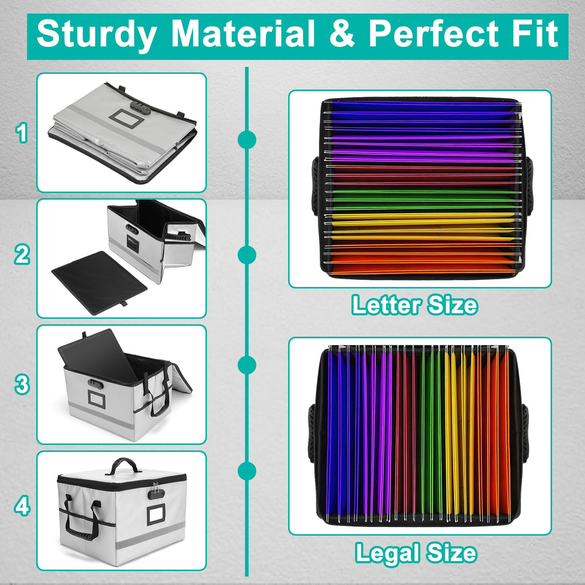 EXLIFBAG Fireproof File Organizer with Lock, 1 Layer