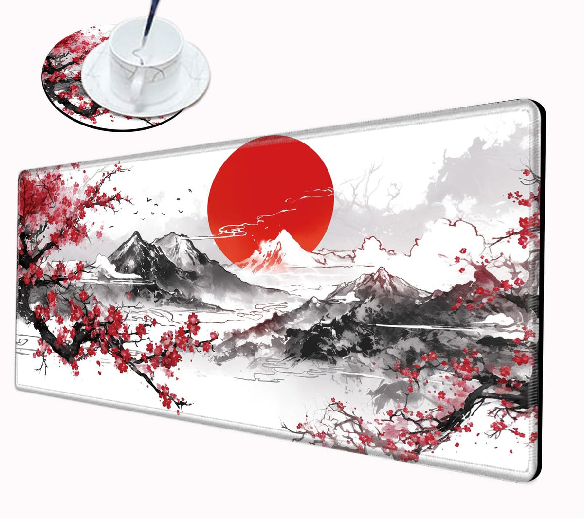 Cherry Blossom Mouse Pad Gaming Desk Mat XL Mousepad 24x12 Desk Pad Sakura Computer Mat Large Mouse