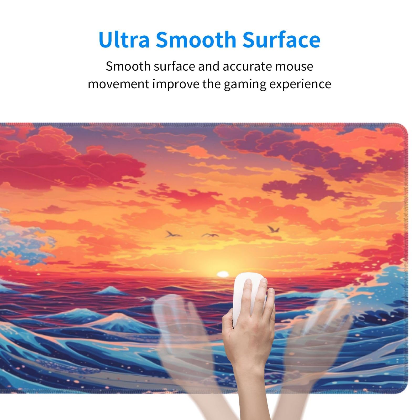 Gaming Mouse Pad Desk Pad,Extended Big Mouse Pad,31.5x11.8 Inch Long Computer Keyboard Mouse Mat