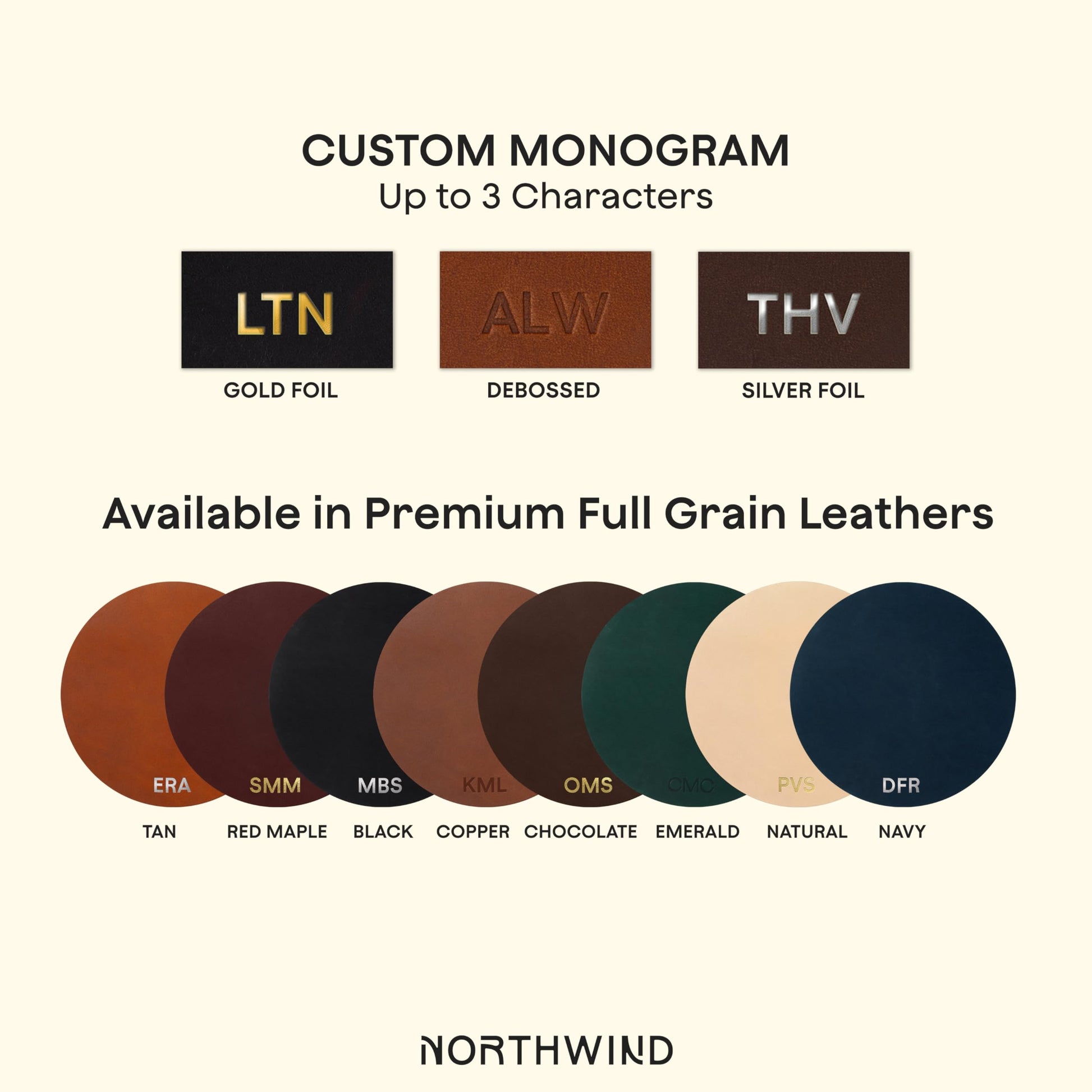 Northwind Personalized Full Grain Leather Round Mouse Pad, 8.5 Inch