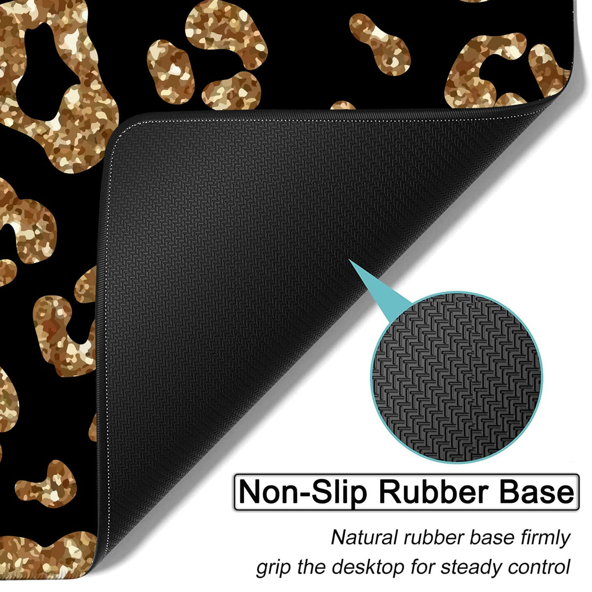 Large Gaming Mouse Pad, 31.5x11.8 in Extended Computer Mouse Mat with Non-Slip PU Base, Ergonomic