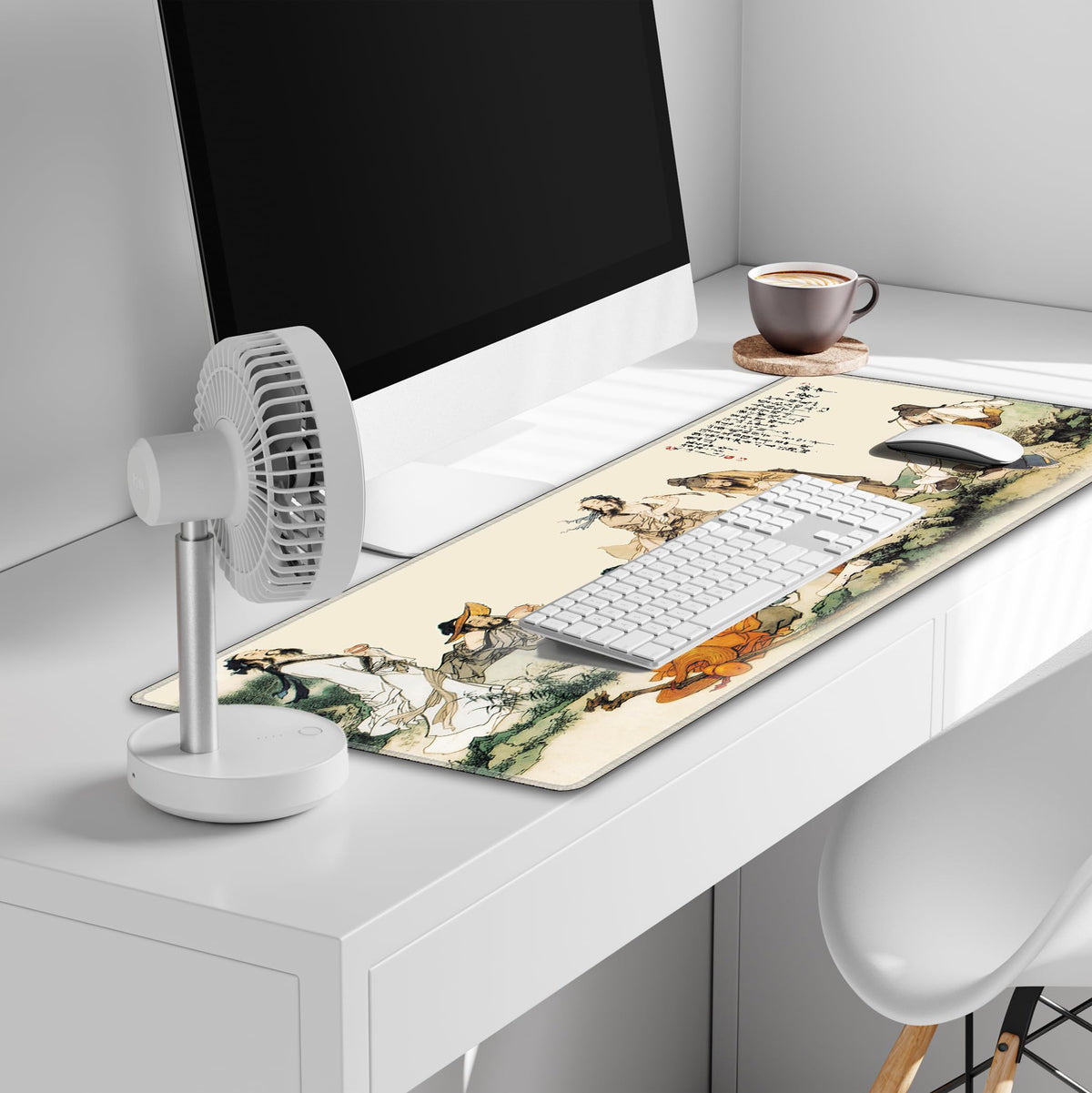 LL-COEUR XXL Landscape Gaming Mouse Pad Computer Keyboard Mat Office Desk Pad (Eight Immortals