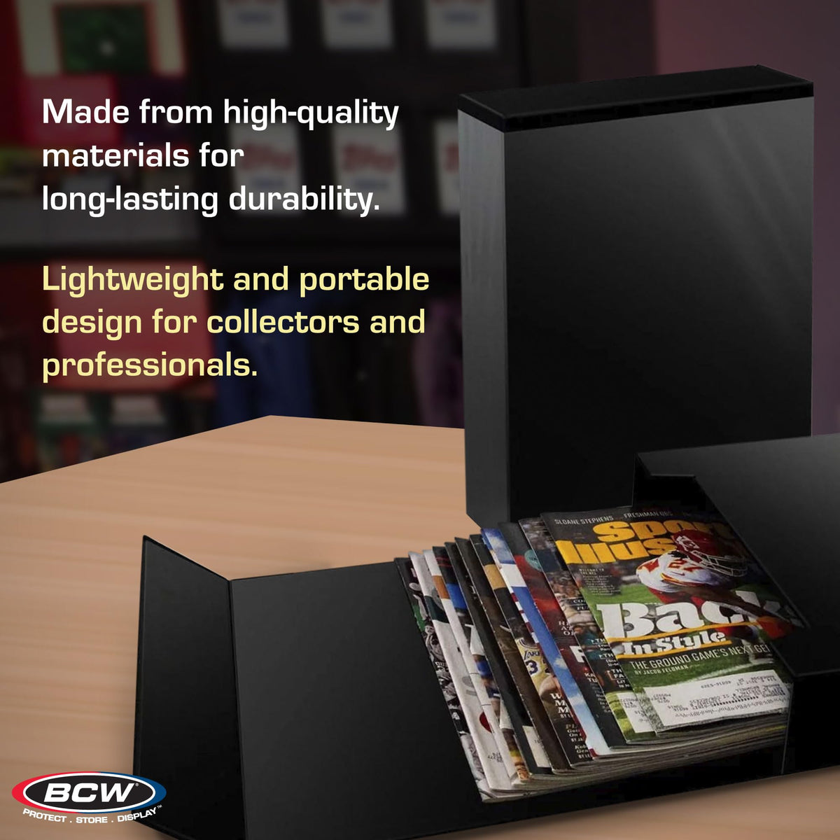 BCW Magazine Stor-Folio with Magnetic Closure, Holds 20 Magazines, Black