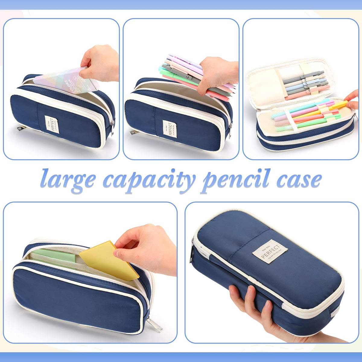 30 Pcs Aesthetic School Supplies for Stationary Essentials, Navy