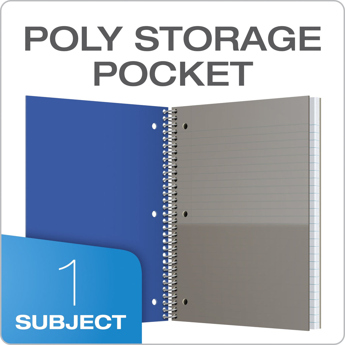 Oxford Spiral Notebooks, 1 Subject, College Ruled Paper, Durable Plastic Cover, 100 Sheets, Durable