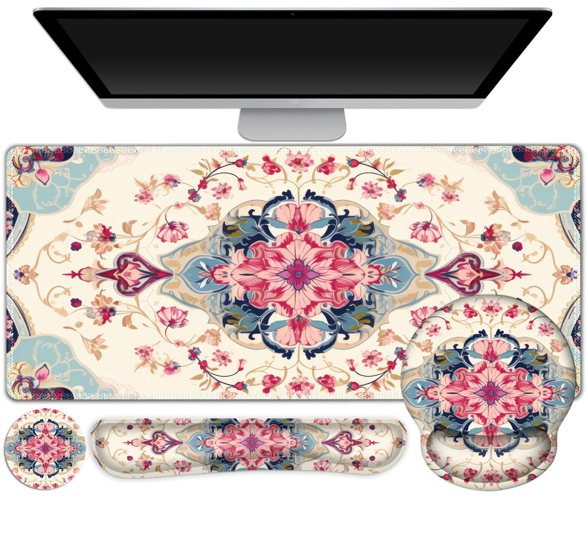 Gaming Mouse Pad, Large Desk Mat Cute Desk Pad Protector, 4in1 XXL Mousepad