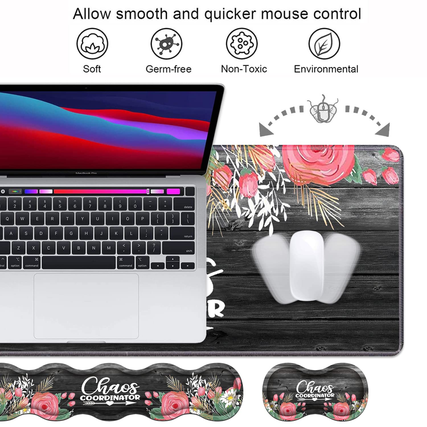 Ergonomic Keyboard Wrist Rest & Mouse Pad Wrist Rest Set,Large XXL Gaming Desk Mat 31.5"x
