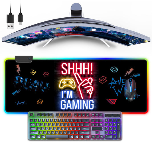RGB Mouse Pad, Gaming Mousepad with 13 LED Light Modes