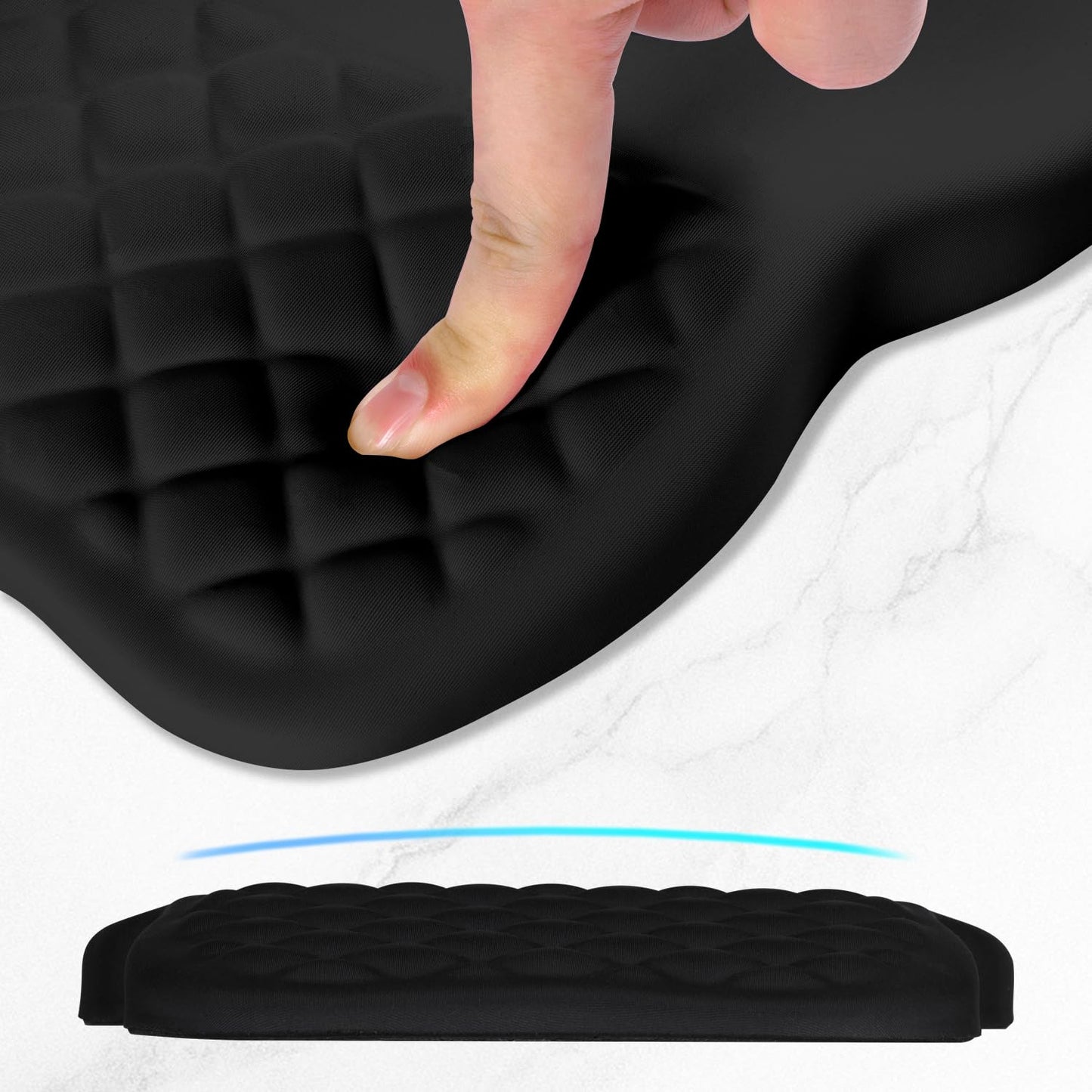 ITNRSIIET Ergonomic Mouse Pad Wrist Support with Memory Foam Massage Bulge & Non-Slip PU Base
