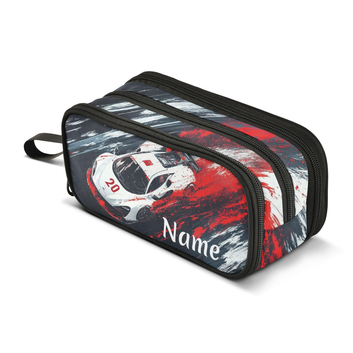 BOENLE Custom Racing Car Truck Pencil Case Box Boys Girls Personalized Name Large Pencil Pouch