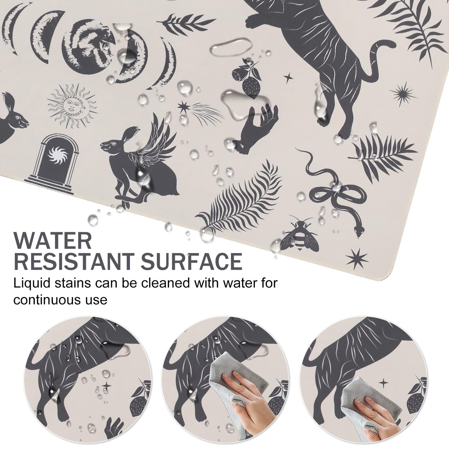 L-SPOUTTO Mystical Desk Mat for Keyboard and Mouse,XXL Gaming Mouse Pad