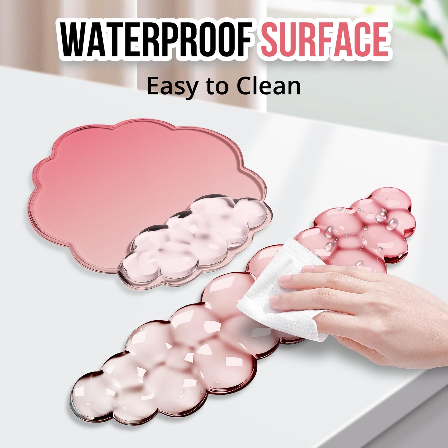 Cloud Wrist Rest Gel Set — Ergonomic Cloud Wrist Rest Keyboard and Mouse, Non-Slip Desk Accessories