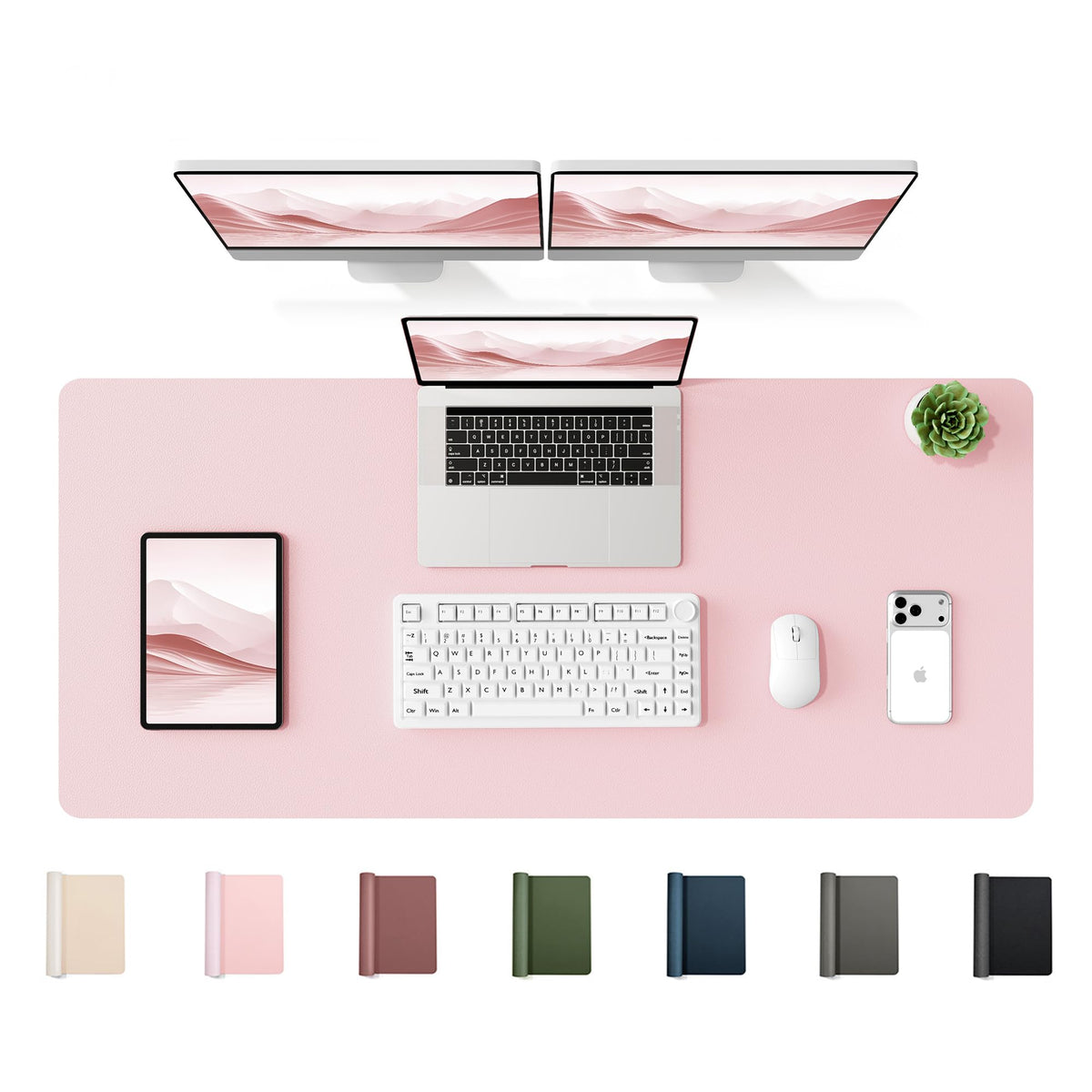 YSAGi 47.2" x 17" Large PU Leather Desk Mat for Keyboard and Mouse - Waterproof Non-Slip Desk Pad