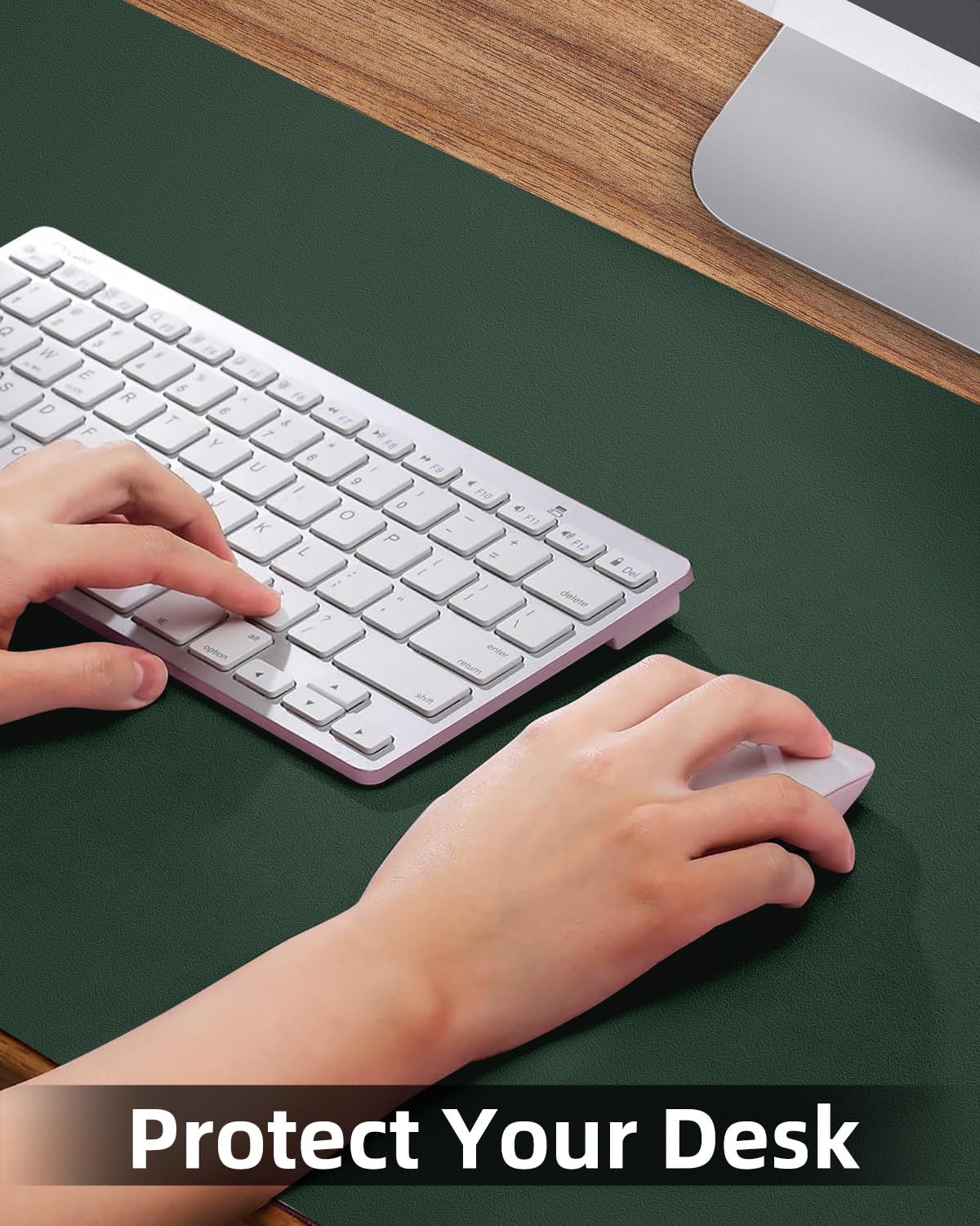 Leather Desk Pad Protector, Large Mat, Mouse Pad, Non-Slip PU Leather Blotter, Cover for Keyboard