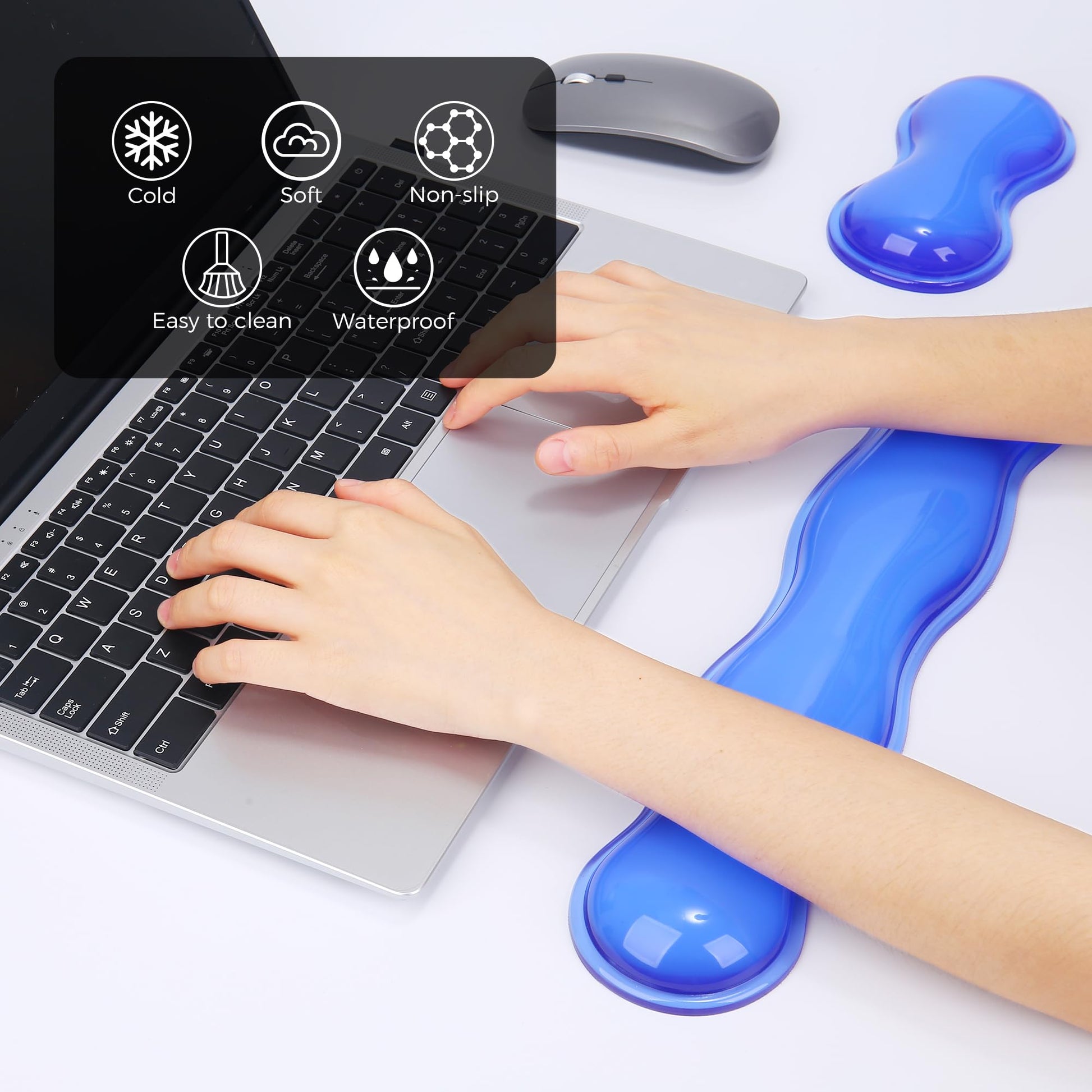 ABRONDA Gel Wrist Rest for Keyboard and Mouse, Wrist Rest for Keyboard, Mouse Wrist Support, Pain