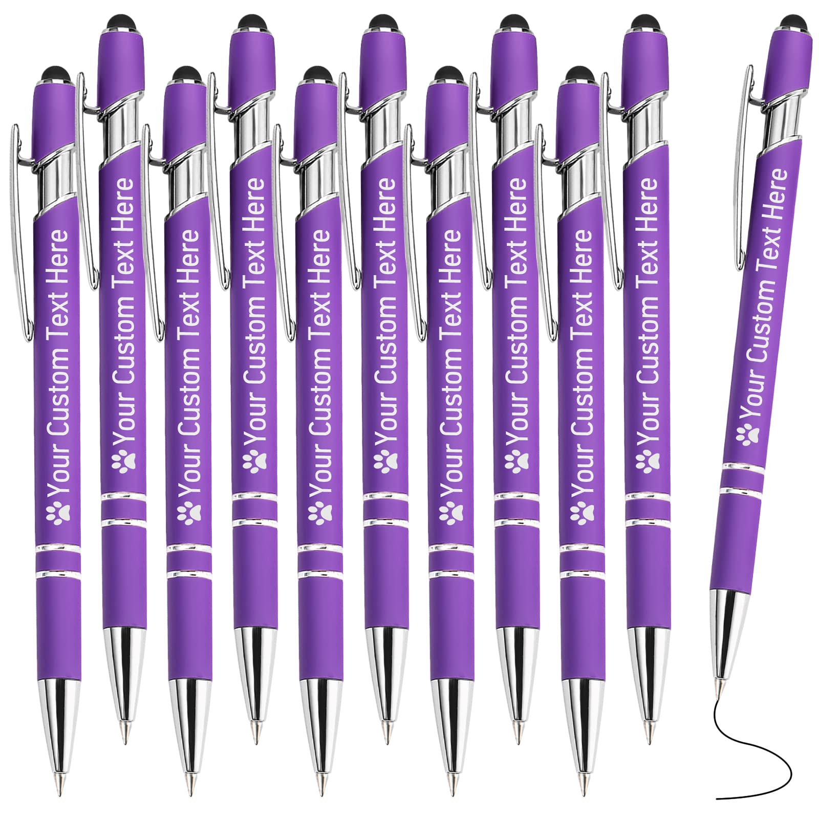 STREADVE Personalized Custom Pens with Name Engraved Logo Text Pen, Pack of 10 Customized Smooth