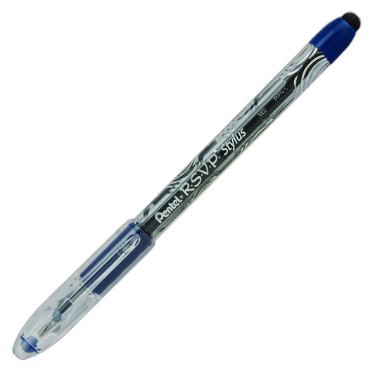 Pentel RSVP STYLUS Ballpoint Pen, Medium Line, Blue Ink, Box of 12 (BK91L-C)