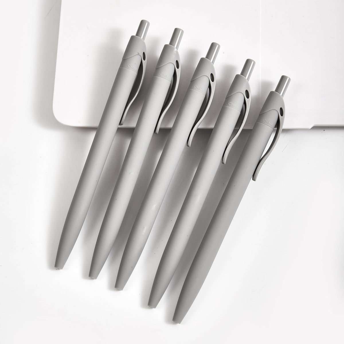 Wiaziert BallPoint Pens, 50 Pack (BLACK Ink),Bulk Pens, Grey Barrel,Click Pens for Office Home and