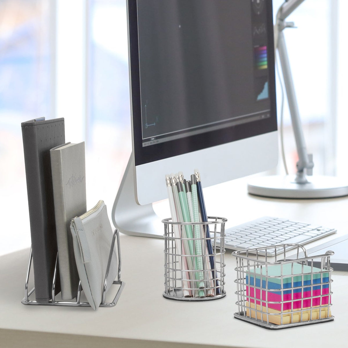 Sorbus Desk Organizer Set, 5-Piece Desk Accessories Set Includes Pencil Cup Holder, Letter Sorter