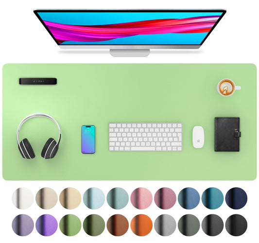 Aothia Leather Desk Pad Protector, Mouse Pad, Office Desk Mat, Non-Slip PU Leather Desk Blotter