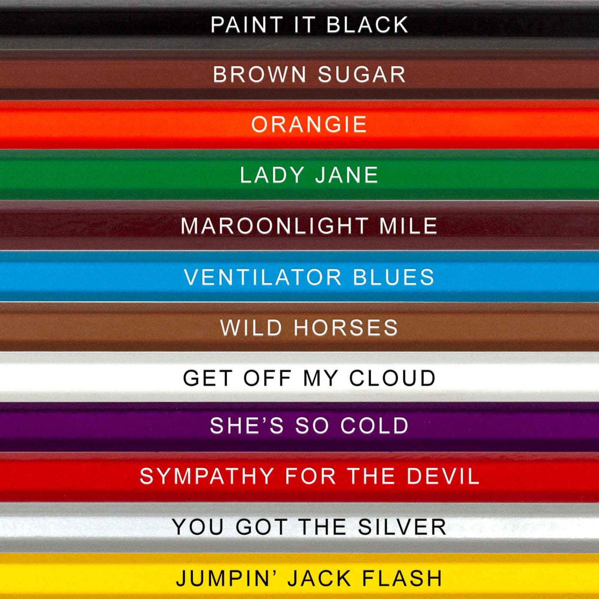 Pun Labs Classic Pop Colored Pencils, 12 Foil-Stamped Gift Set