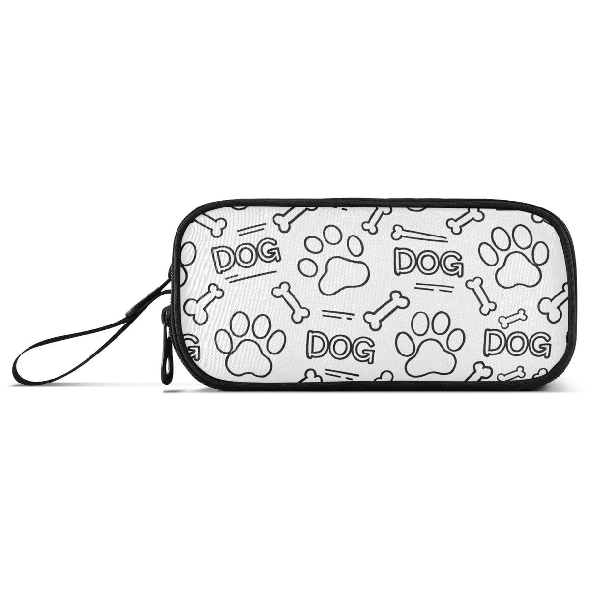 Dog Paw Print Bones Pencil Case Box Boys Girls Large Pencil Pouch Zipper Compartments Big Capacity