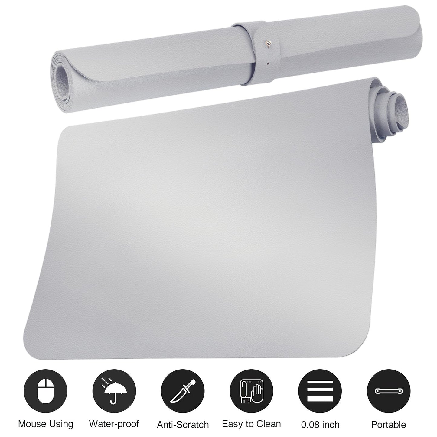 Boutilon Leather Desk Pad Protector,Non-Slip Mouse Pad,Laptop Desk Pad,Office Mouse Mat,Waterproof