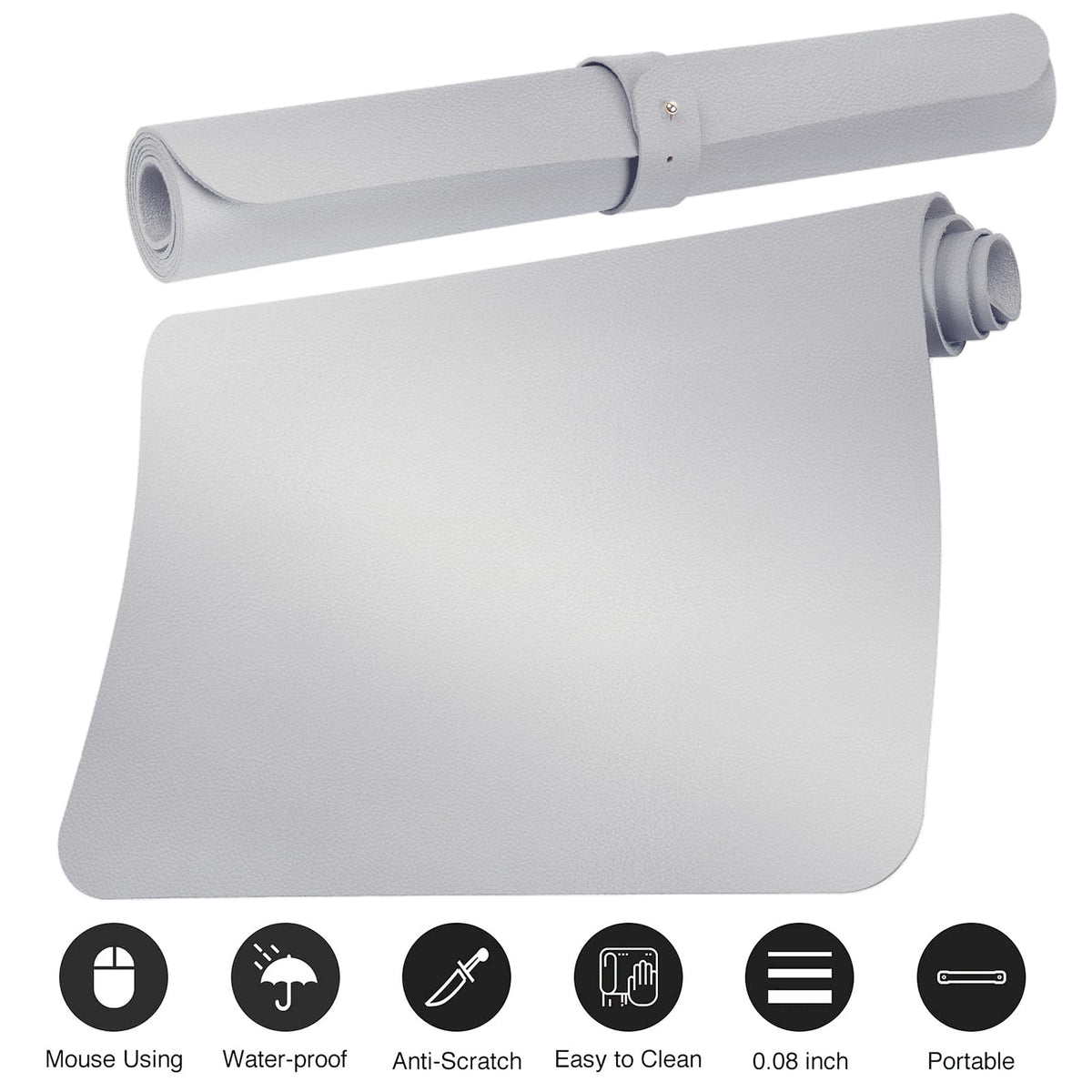 Boutilon Leather Desk Pad Protector,Non-Slip Mouse Pad,Laptop Desk Pad,Office Mouse Mat,Waterproof