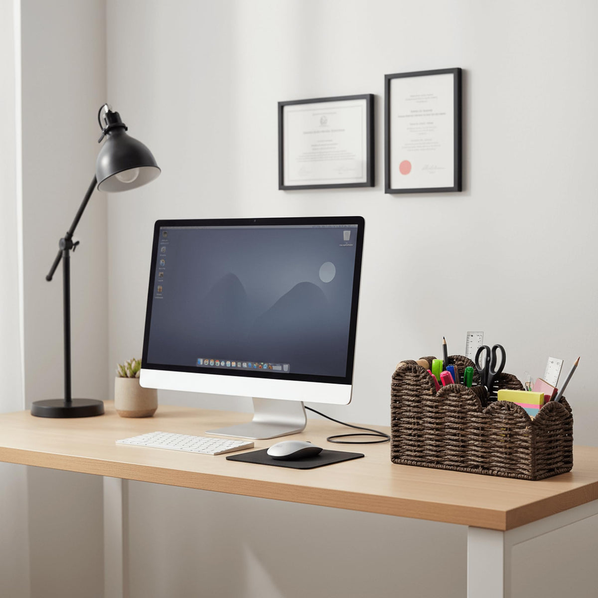 CubesLand Bedside Table Desk Organizer Caddy, Remote Pen&Pencil Holder Cup