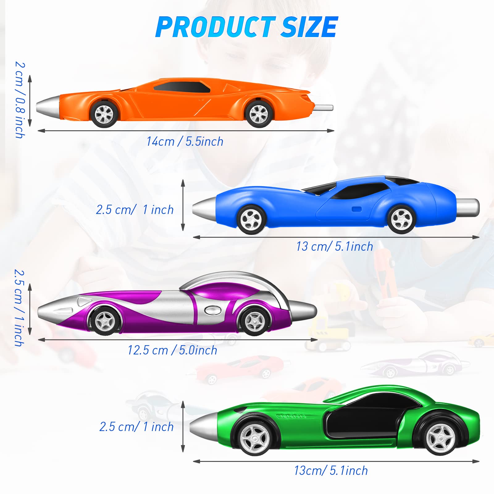 20 Pieces Cool Fun Interesting Novelty Pens for Teens Funny Ink Cute Racing Car Pens for Boys Kids