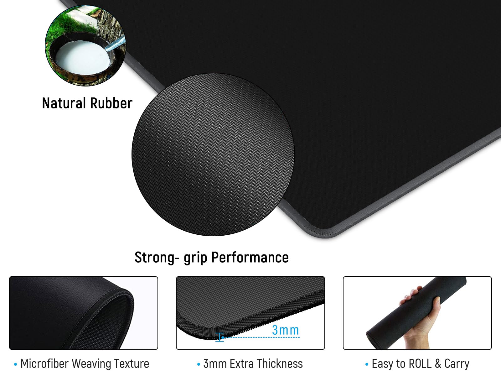 JIALONG Desk Mat - Large Desk Pad, Gaming Mouse Pad, Office Desk Protector with Anti-slip Base
