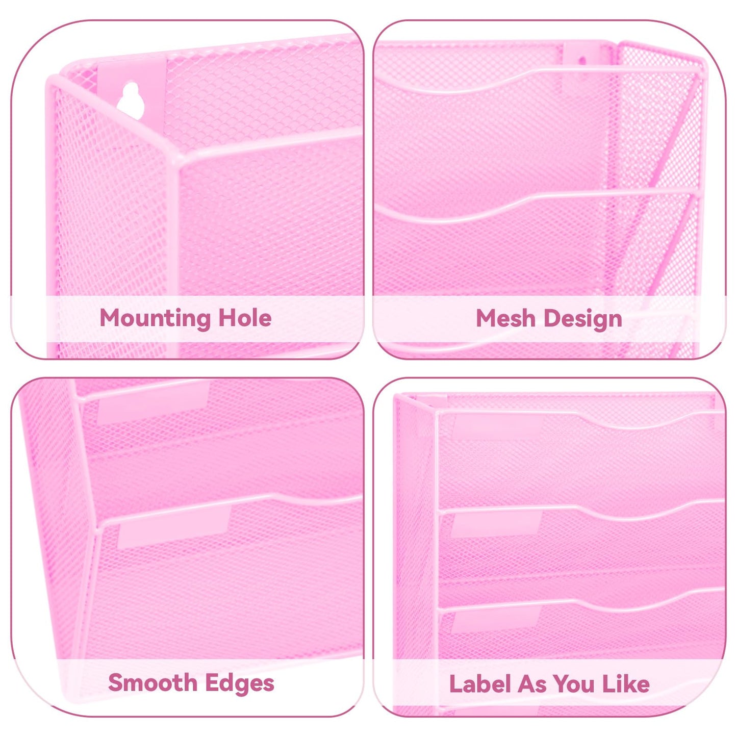 ideallife 8 Pockets Mesh Wall File Holder Organizer Office Hanging File Folder Magazine Rack