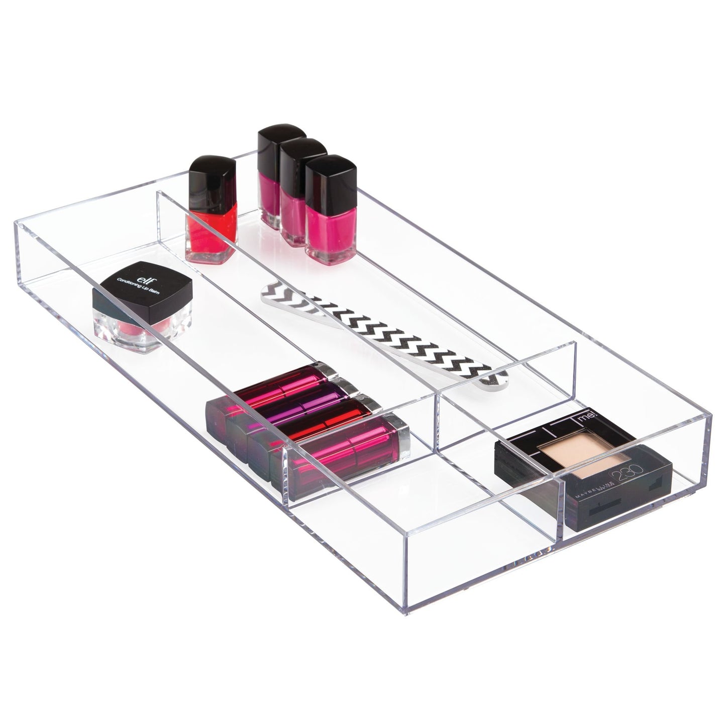 iDesign Clarity Plastic Divided Drawer Organizer, Storage Container for Vanity, Bathroom, Kitchen