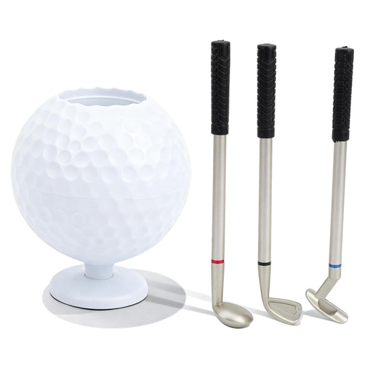 Keenso Ball Pen Set, Model Pen Holder with 3 PCS Ballpoint Pens, Personalized Desktop Mini Ball Pen