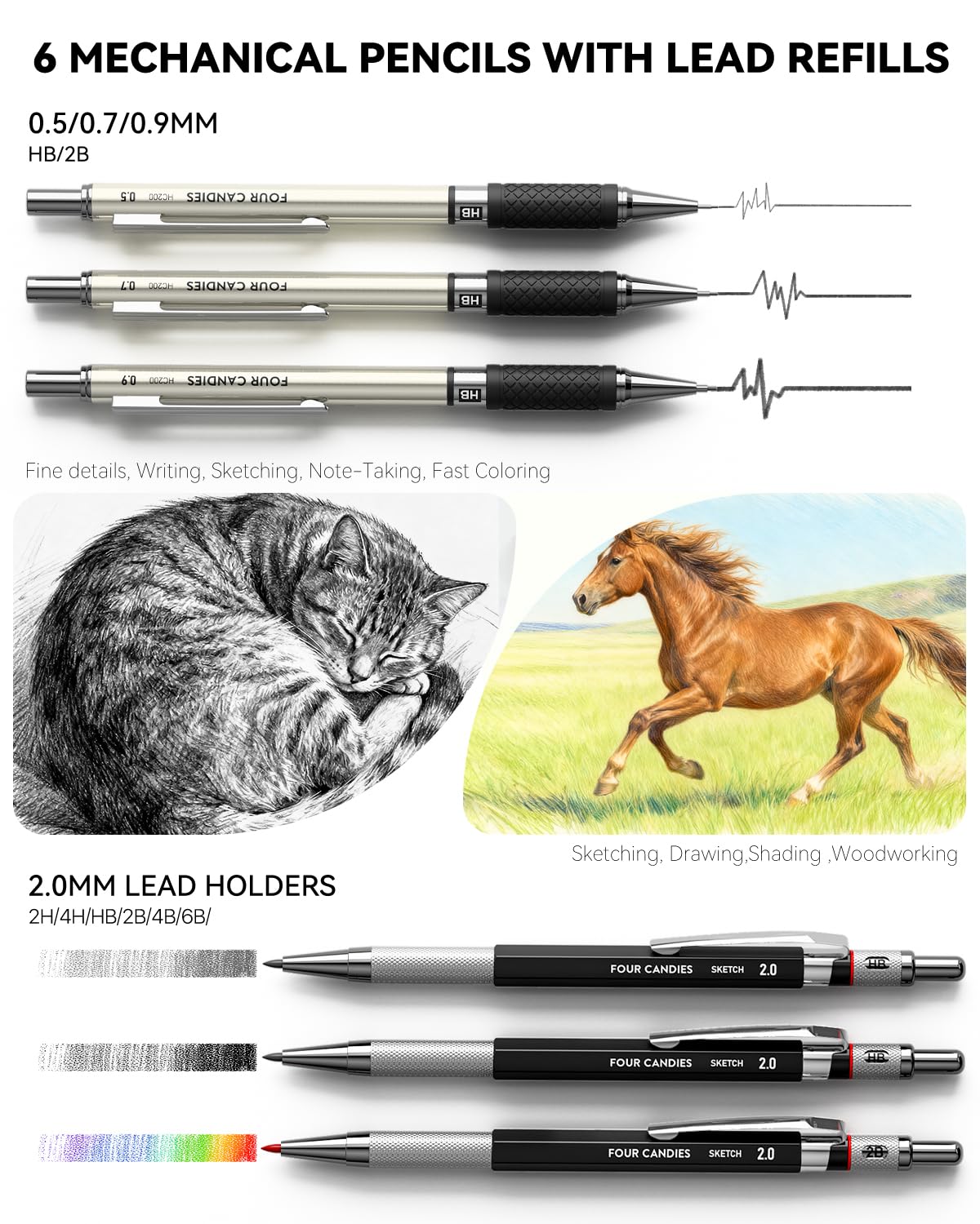 Four Candies 73PCS Advanced Drawing Kit with Professional Art Supplies