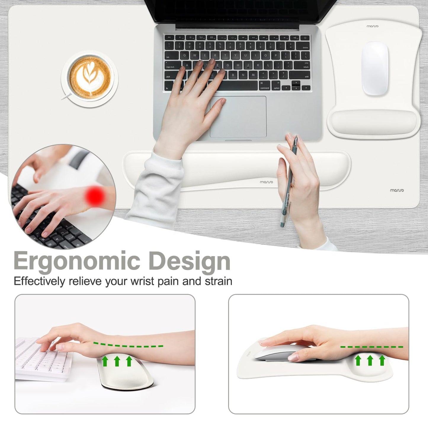MOSISO Keyboard Mouse Pad Set, Large Gaming Mousepad&Keyboard Wrist Rest
